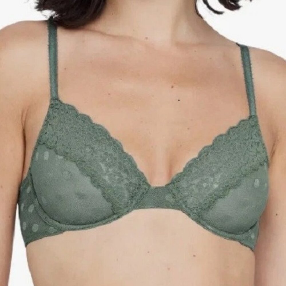 Skarlett Blue Women's Dare Unlined Underwire Bra, Everglade Green, 34C
